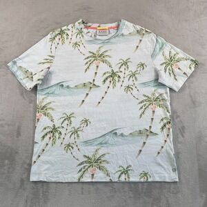 Scotch & Soda Palm Printed Jersey Crown T Shirt Men XL Multi Crew Short Sleeve